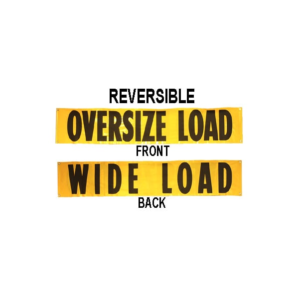 Us Cargo Control 84" x 18" Oversize/Wide Load Vinyl Sign w/ Grommets & Rope Ties OLB1884-4RG - main